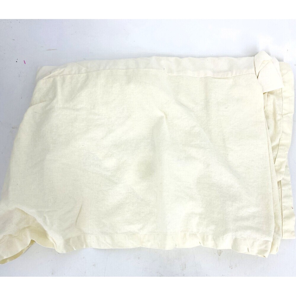 Pottery Barn Off White 100% Cotton Bed Skirt 73x54" Full Size Pleated Corners